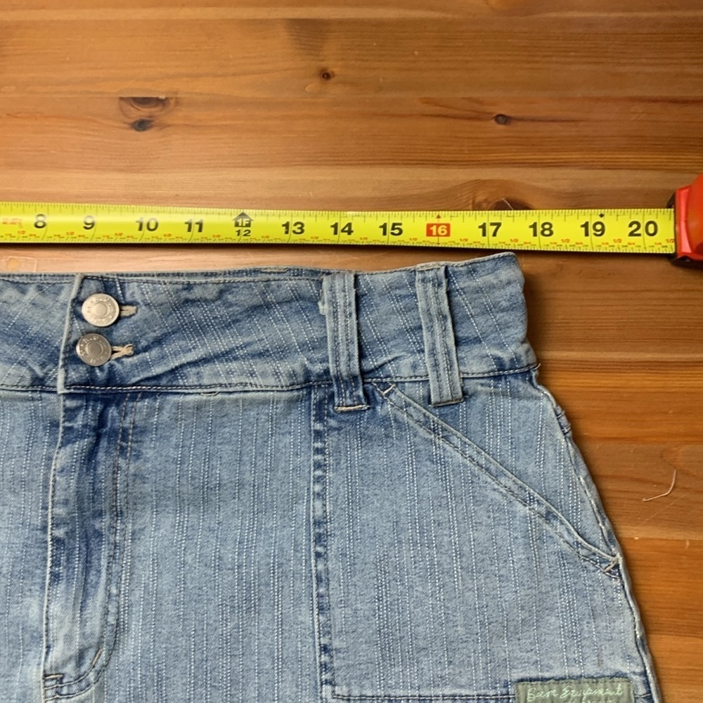 Bum Equipment Vintage Faded Jean Skirt w Stretch, Pockets - Picture 6 of 11